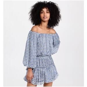 $385 Misa Los Angeles Zonia Mini Dress in Scorpios Tile XS